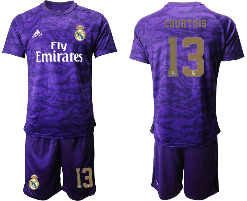 Men 2019-2020 club Real Madrid purple Goalkeeper #13 Soccer Jersey